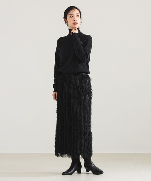 Demi-Luxe BEAMS（デミルクス ビームス）の「【1/1値下げ】フェザー ジャガード ドレス スカート .M（スカート・レディース・ブラック・38/36）」の5枚目の写真