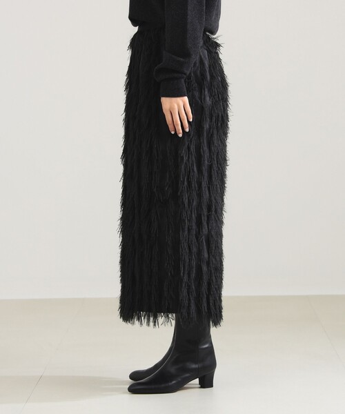 Demi-Luxe BEAMS（デミルクス ビームス）の「【1/1値下げ】フェザー ジャガード ドレス スカート .M（スカート・レディース・ブラック・38/36）」の7枚目の写真