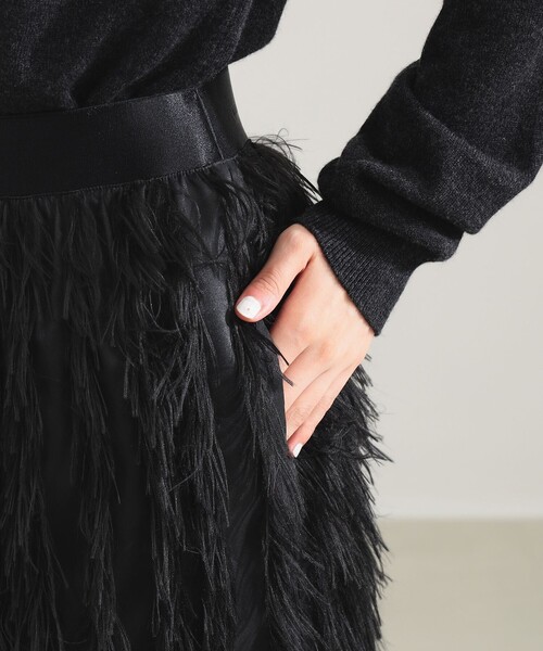 Demi-Luxe BEAMS（デミルクス ビームス）の「【1/1値下げ】フェザー ジャガード ドレス スカート .M（スカート・レディース・ブラック・38/36）」の10枚目の写真