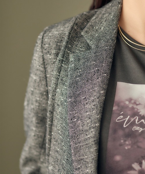 12Twelve Agenda（トゥエルブ　アジェンダ）の「ミックスツイードダブルジャケット（テーラードジャケット・レディース・ブラウン/ブラック・M）」の15枚目の写真