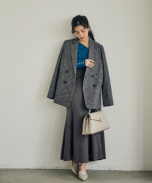 セール】ミックスツイードダブルジャケット（テーラードジャケット