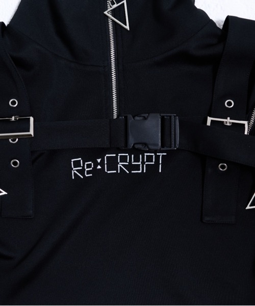 Re:CRYPT(リクリプト)の「2WAYハーネス ハーフジップスウェット / 裏毛 オーバーサイズ フロントロゴ(スウェット・レディース・ブラック・F)」の10枚目の写真