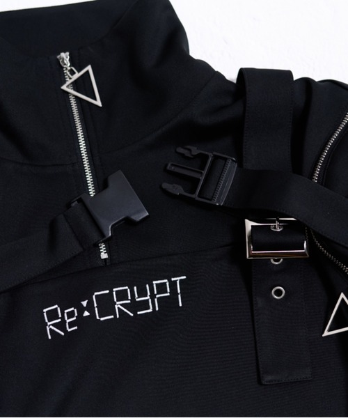 Re:CRYPT(リクリプト)の「2WAYハーネス ハーフジップスウェット / 裏毛 オーバーサイズ フロントロゴ(スウェット・レディース・ブラック・F)」の12枚目の写真