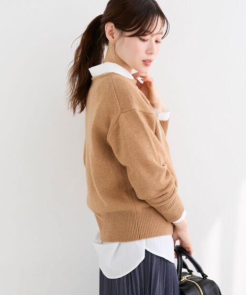 le.coeur blanc（ルクールブラン）の「メッセージ刺繍プルオーバー（ニット/セーター・レディース・キャメル/グレー/アイボリー・38）」の17枚目の写真