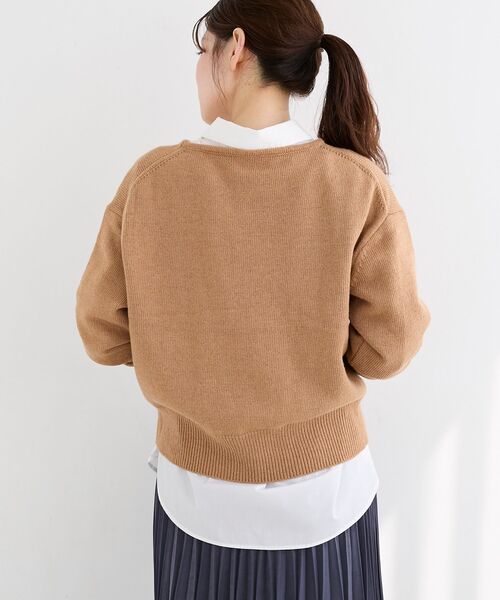 le.coeur blanc（ルクールブラン）の「メッセージ刺繍プルオーバー（ニット/セーター・レディース・キャメル/グレー/アイボリー・38）」の18枚目の写真