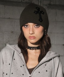 Midnight Move（ミッドナイトムーブ）の「A'GEM/9 × .kom 『MIDNIGHT MOVE/ミッドナイトムーブ』CROSS BEANIE/クロスデザイン ニットキャップ/ビーニー（ニットキャップ/ビーニー・メンズ）」