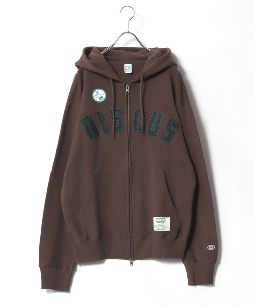 DISCUS ATHLETIC(ディスカス アスレチック)の「DISCUS ATHLETIC(ディスカスアスレチック)カレッジロゴアップリケ USAコットン ヘビーウェイトスウェットジップパーカー ユニセックス(パーカー・メンズ・ブラック/アッシュグレー/ブラウン・M/L/XL)」の3枚目の写真