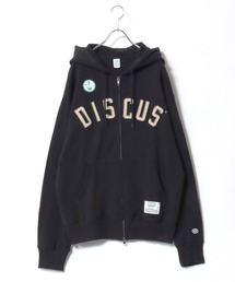 DISCUS ATHLETIC（ディスカスアスレチック）カレッジロゴアップリケ USAコットン ヘビーウェイトスウェットジップパーカー ユニセックス