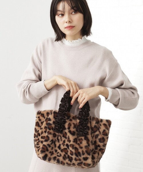 THE SHOP TK （ザ ショップ ティーケー ）の「フリルハンドルフェイクファーバッグ（トートバッグ・レディース・ブラウン系その他/キャメル/スミクロ・00）」の3枚目の写真