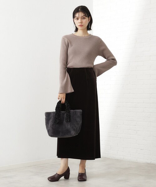 THE SHOP TK （ザ ショップ ティーケー ）の「フリルハンドルフェイクファーバッグ（トートバッグ・レディース・ブラウン系その他/キャメル/スミクロ・00）」の4枚目の写真