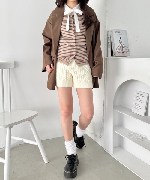 SOLLON.(ソルロン)の「ケーブルニットホットパンツ(その他パンツ・レディース・アイボリー/ブラック/グレー/チャコールグレー・FREE)」の11枚目の写真