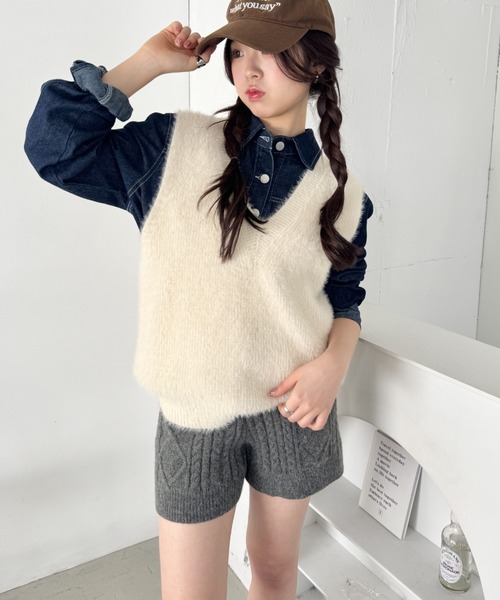 SOLLON.(ソルロン)の「ケーブルニットホットパンツ(その他パンツ・レディース・アイボリー/ブラック/グレー/チャコールグレー・FREE)」の20枚目の写真