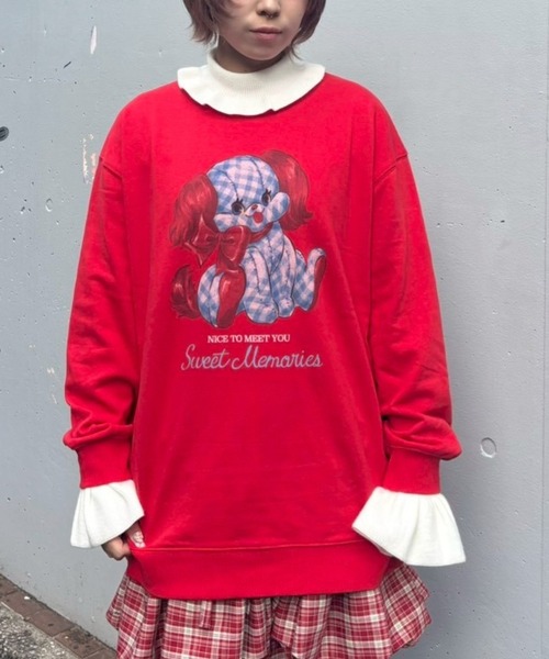 Candy Stripper（キャンディストリッパー）の「SWEET MEMORIES SWEAT ワンピース（スウェット・レディース・ブラック/レッド/ピンク/オフホワイト・FREE）」の4枚目の写真