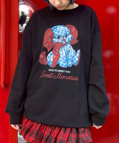 Candy Stripper（キャンディストリッパー）の「SWEET MEMORIES SWEAT ワンピース（スウェット・レディース・ブラック/レッド/ピンク/オフホワイト・FREE）」の2枚目の写真