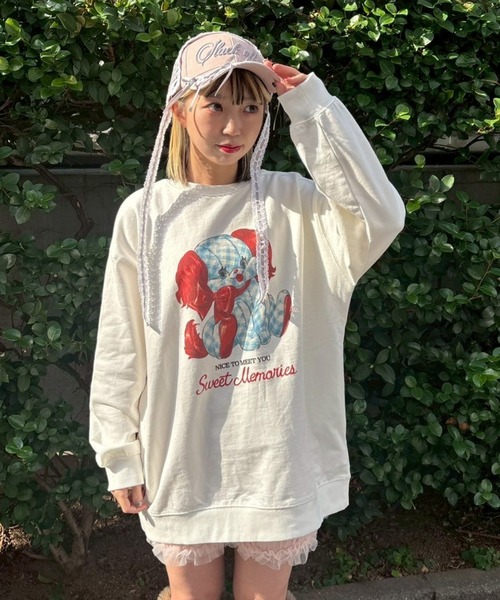 Candy Stripper（キャンディストリッパー）の「SWEET MEMORIES SWEAT ワンピース（スウェット・レディース・ブラック/レッド/ピンク/オフホワイト・FREE）」の5枚目の写真