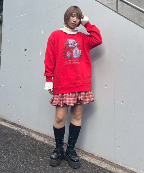 Candy Stripper(キャンディストリッパー)の「SWEET MEMORIES SWEAT ワンピース(スウェット・レディース・ブラック/レッド/ピンク/オフホワイト・FREE)」の17枚目の写真