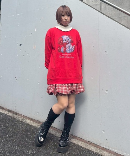Candy Stripper(キャンディストリッパー)の「SWEET MEMORIES SWEAT ワンピース(スウェット・レディース・ブラック/レッド/ピンク/オフホワイト・FREE)」の18枚目の写真