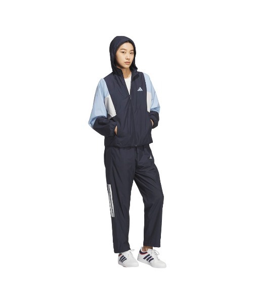 adidas（アディダス）の「アディダス adidas トラム ルーズフィット カラー ブロッキング ウインドブレーカー ジャケット（ナイロンジャケット・レディース・ネイビー/ブラック/グレー・XL/S/L/M）」の4枚目の写真