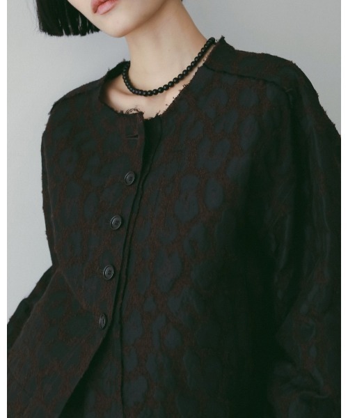 anuke(アンヌーク)の「anuke Leopard Jacquard Jacket 62520110(その他アウター・レディース・ブラウン・38/36)」の6枚目の写真