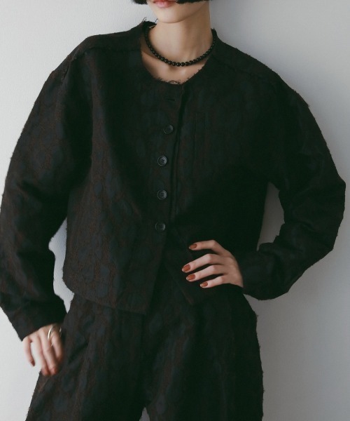 anuke(アンヌーク)の「anuke Leopard Jacquard Jacket 62520110(その他アウター・レディース・ブラウン・38/36)」の7枚目の写真