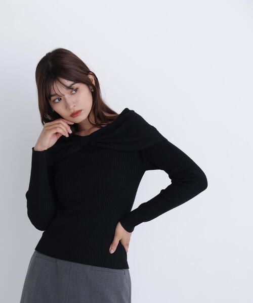 NATURAL BEAUTY BASIC(ナチュラルビューティーベーシック)の「◇フロントリボンニット(ニット/セーター・レディース・オフホワイト/グレー/ブラック・FREE)」の13枚目の写真