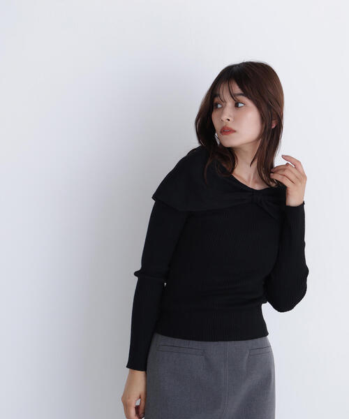 NATURAL BEAUTY BASIC(ナチュラルビューティーベーシック)の「◇フロントリボンニット(ニット/セーター・レディース・オフホワイト/グレー/ブラック・FREE)」の15枚目の写真