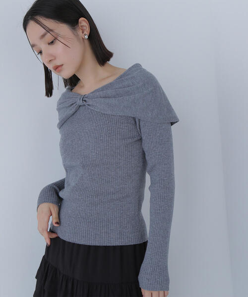NATURAL BEAUTY BASIC(ナチュラルビューティーベーシック)の「◇フロントリボンニット(ニット/セーター・レディース・オフホワイト/グレー/ブラック・FREE)」の20枚目の写真