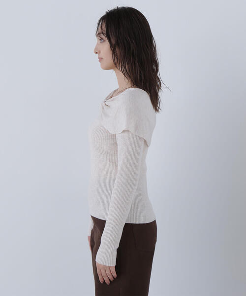 NATURAL BEAUTY BASIC(ナチュラルビューティーベーシック)の「◇フロントリボンニット(ニット/セーター・レディース・オフホワイト/グレー/ブラック・FREE)」の4枚目の写真