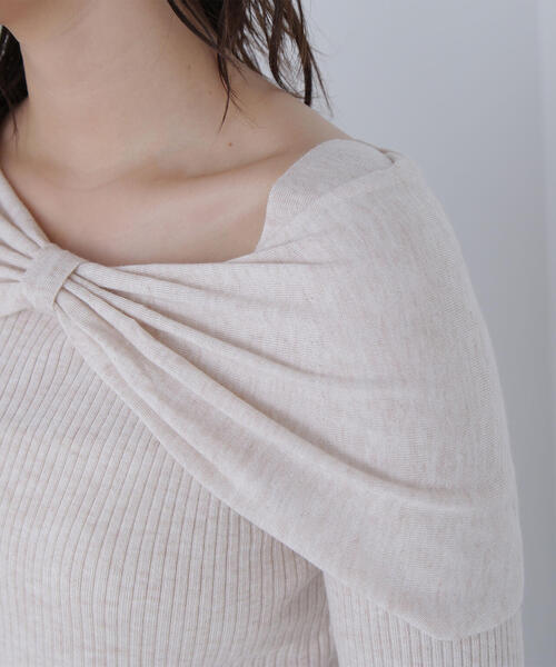 NATURAL BEAUTY BASIC(ナチュラルビューティーベーシック)の「◇フロントリボンニット(ニット/セーター・レディース・オフホワイト/グレー/ブラック・FREE)」の9枚目の写真