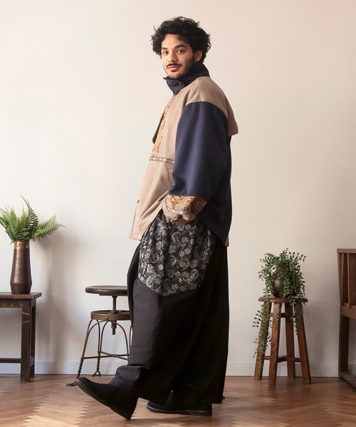 チャイハネ（チャイハネ）の「【チャイハネ】ヤオリ異素材パッチワークMEN'Sパンツ（その他パンツ・メンズ・ブラック/ブルー/ベージュ・FREE）」の11枚目の写真