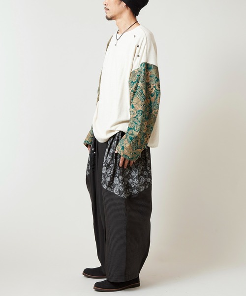 チャイハネ（チャイハネ）の「【チャイハネ】ヤオリ異素材パッチワークMEN'Sパンツ（その他パンツ・メンズ・ブラック/ブルー/ベージュ・FREE）」の6枚目の写真