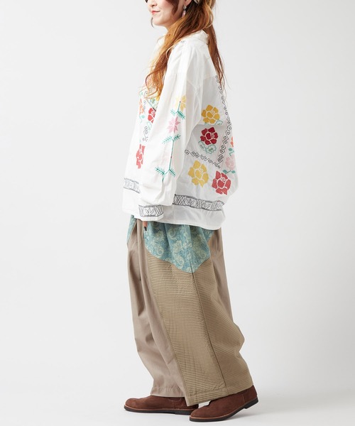 チャイハネ（チャイハネ）の「【チャイハネ】ヤオリ異素材パッチワークMEN'Sパンツ（その他パンツ・メンズ・ブラック/ブルー/ベージュ・FREE）」の13枚目の写真