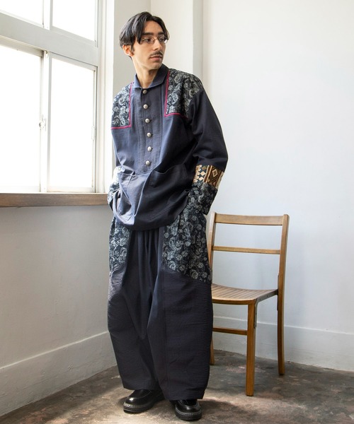 チャイハネ（チャイハネ）の「【チャイハネ】ヤオリ異素材パッチワークMEN'Sパンツ（その他パンツ・メンズ・ブラック/ブルー/ベージュ・FREE）」の18枚目の写真