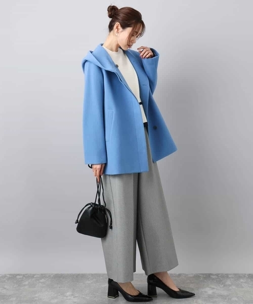 MK MICHEL KLEIN(エムケーミッシェルクラン)の「配色ライン片畦編みニット/洗える(ニット/セーター・レディース・グレー/アイボリー/ネイビー/ライトブルー/ホワイト/ネイビー系・38)」の16枚目の写真