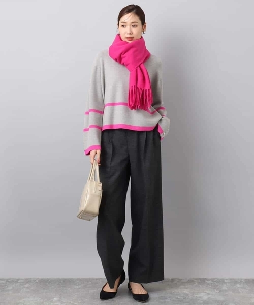 MK MICHEL KLEIN（エムケーミッシェルクラン）の「配色ライン片畦編み