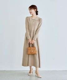 ポロニットロングワンピース