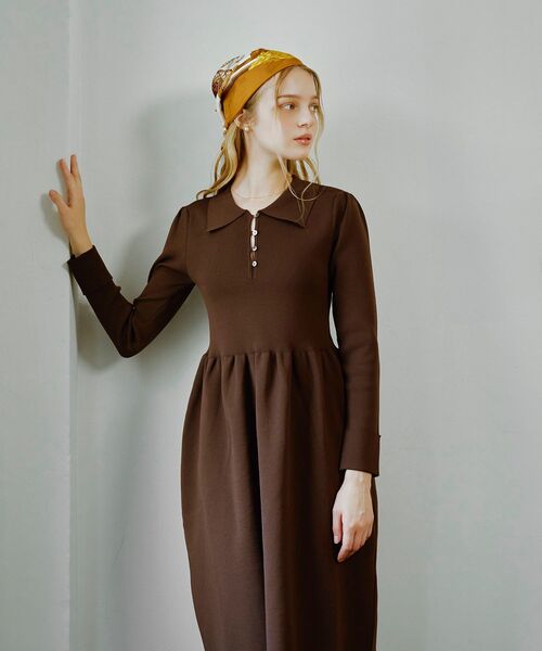 cle blatt(クレブラット)の「ポロニットロングワンピース(ワンピース・レディース・ブラウン/ベージュ/ブラック・MEDIUM)」の17枚目の写真