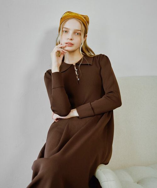cle blatt(クレブラット)の「ポロニットロングワンピース(ワンピース・レディース・ブラウン/ベージュ/ブラック・MEDIUM)」の18枚目の写真