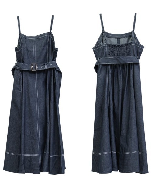 CLETTE（クレット）の「配色ステッチデニムフレアワンピース（ワンピース・レディース・ネイビー・LL/3L/4L）」の12枚目の写真