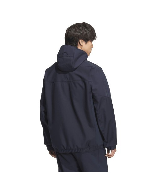 adidas（アディダス）の「アディダス adidas スリーストライプス レギュラーフィット 圧着加工フリース フード付きウインドジャケット（ナイロンジャケット・メンズ・オリーブ/ネイビー/ブラック・S/M/L/LL/3L）」の13枚目の写真