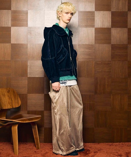 UNISEX》Flocky Denim Prime-Over Zip Blouson/フロッキーデニム