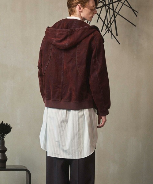 MAISON SPECIAL(メゾンスペシャル)の「《UNISEX》Flocky Denim Prime-Over Zip Blouson/フロッキーデニムプライムオーバーZIPブルゾン【MAISON SPECIAL/メゾンスペシャル】(ブルゾン・メンズ・ブラウン/ライトグレー/ブラック・2/1/0)」の15枚目の写真
