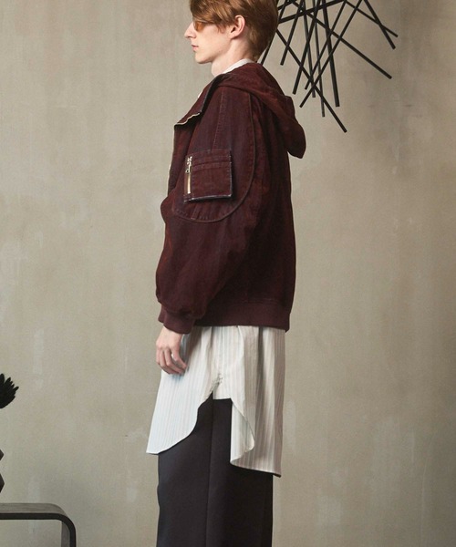 MAISON SPECIAL(メゾンスペシャル)の「《UNISEX》Flocky Denim Prime-Over Zip Blouson/フロッキーデニムプライムオーバーZIPブルゾン【MAISON SPECIAL/メゾンスペシャル】(ブルゾン・メンズ・ブラウン/ライトグレー/ブラック・2/1/0)」の14枚目の写真