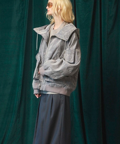 UNISEX》Flocky Denim Prime-Over Zip Blouson/フロッキーデニム