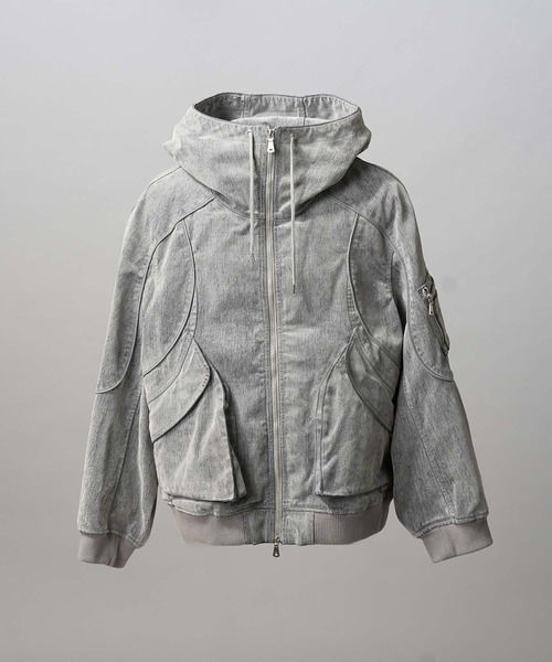 MAISON SPECIAL(メゾンスペシャル)の「《UNISEX》Flocky Denim Prime-Over Zip Blouson/フロッキーデニムプライムオーバーZIPブルゾン【MAISON SPECIAL/メゾンスペシャル】(ブルゾン・メンズ・ブラウン/ライトグレー/ブラック・2/1/0)」の19枚目の写真