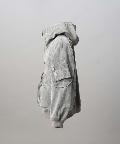 MAISON SPECIAL(メゾンスペシャル)の「《UNISEX》Flocky Denim Prime-Over Zip Blouson/フロッキーデニムプライムオーバーZIPブルゾン【MAISON SPECIAL/メゾンスペシャル】(ブルゾン・メンズ・ブラウン/ライトグレー/ブラック・2/1/0)」の20枚目の写真
