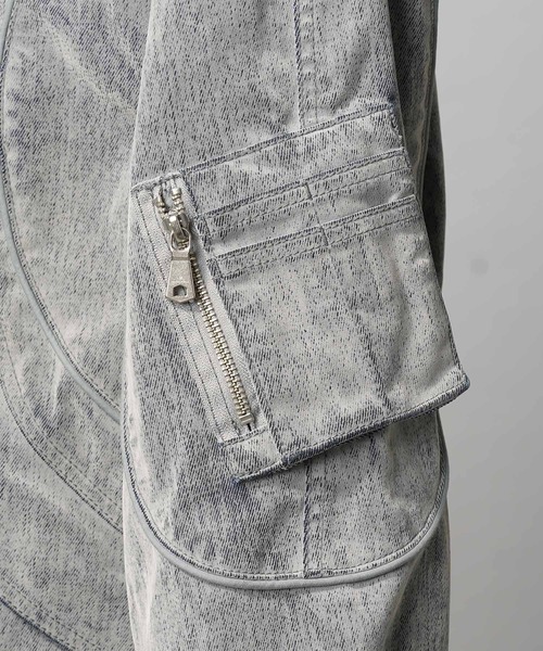 UNISEX》Flocky Denim Prime-Over Zip Blouson/フロッキーデニム