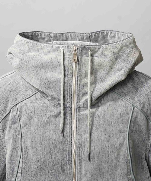 MAISON SPECIAL(メゾンスペシャル)の「《UNISEX》Flocky Denim Prime-Over Zip Blouson/フロッキーデニムプライムオーバーZIPブルゾン【MAISON SPECIAL/メゾンスペシャル】(ブルゾン・メンズ・ブラウン/ライトグレー/ブラック・2/1/0)」の22枚目の写真