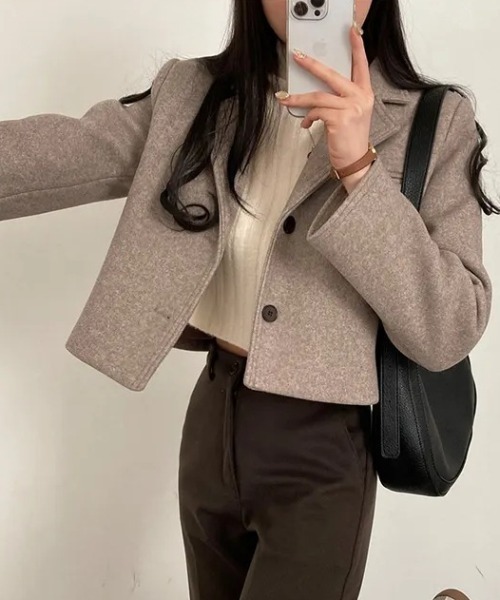 FREE STYLISTS(フリー スタイリスト)の「YUGA_YGMC Wool-like single-breasted jacket(テーラードジャケット・レディース・グレー/ブラウン・FREE)」の17枚目の写真