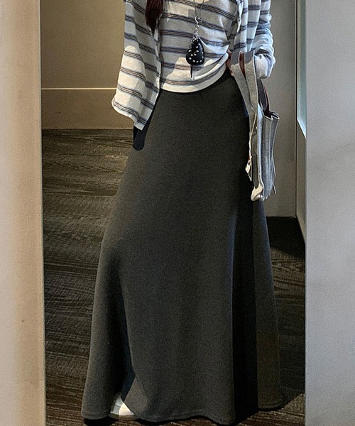 meJane（ミージェーン）の「ポンチ ロングフレアースカート（スカート・レディース・ブラック/グレー/チャコールグレー・S/L/M）」の13枚目の写真